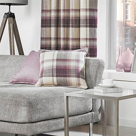 Just Contempo Tartan Wool Like Curtains And Cushions Amazon Co Uk