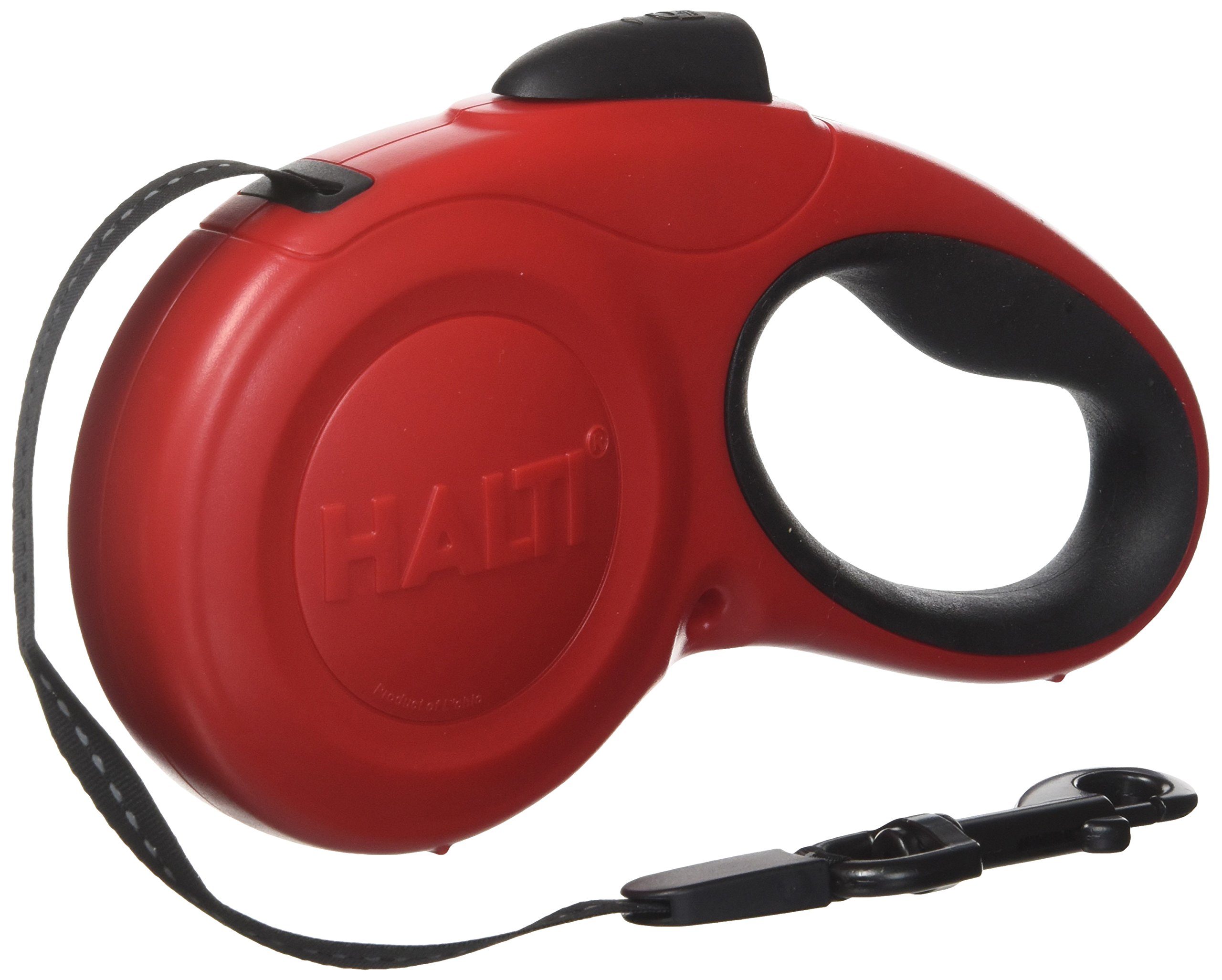 Halti Retractable Lead for Dogs, Size Medium Red 3m, Strong & Reflective Extendable Leash, Soft Gel Grip Handle, Easy to Use Brake & Lock, Various Colours for Small, Medium & Large Dogs