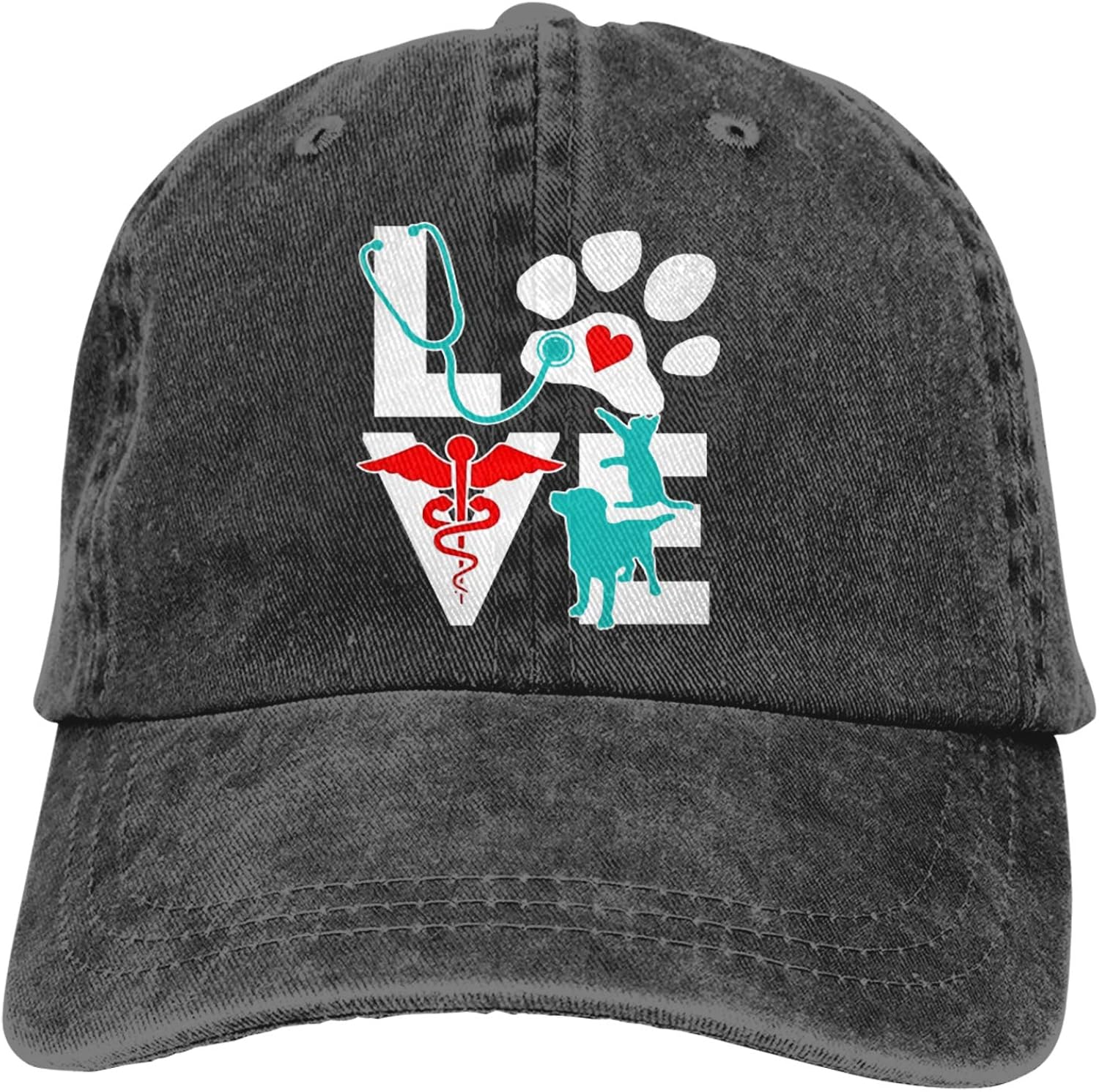 YeeATZ Classic Baseball Caps Veterinarian Love Cat and Dog Veterinary
