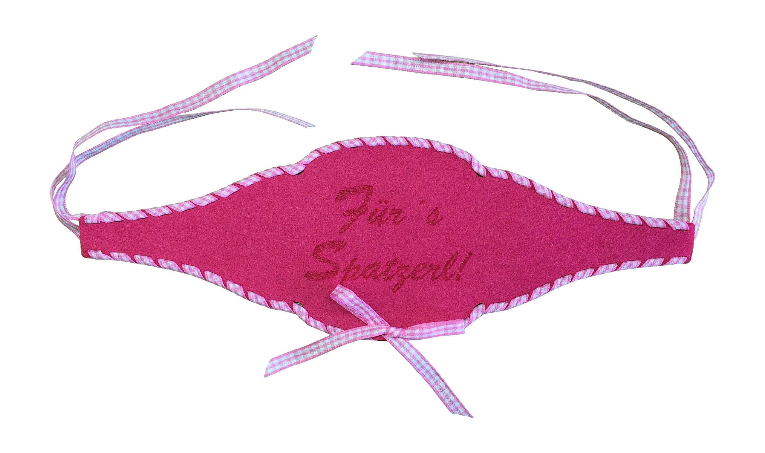 'Petra's Craft News A FBF32 °F3532 Bottle Belt, "für 's Spade Shorts Pink Felt with Pink Check Ribbon Threaded