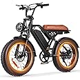 Rideplux 𝟱𝟱 𝗠𝗶𝗹𝗲𝘀 Electric Bike for Adults 1000W 20" Commuting Fat Tire Full Suspension Electric Dirt Bike 374.4Wh Battery 20mph Long Seat Ebike Mountains Off Road UL2849
