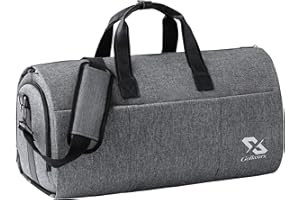 Golkcurx Convertible Garment Bag for travel,Carry on Garment Duffle Bag with Shoe Compartment, Detachable Shoulder Strap - 2 in 1 Suit Bags Suit Travel Bags for Men Women