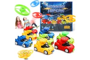 TERRAMUS Toys for 3 4 5 6 Year Old Boys 32Pcs - 3 in 1 Toy Set Cars & Flying Discs & Light-up Spinning Tops, Indoor Ourdoor Toys Games for Birthday Party Favors for Kids Boys Girls