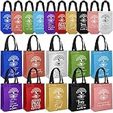 Sweetude 30 Pcs Christian Gift Bag Bulk Easter Religious Gift Bag with Handle Medium Size Bible Verse Baptism Reusable Welcome Non Woven Handbag for Women Church Bible Study Group(Colorful)