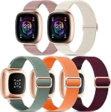 Higgs 5 Pack Straps for Versa 4/3/Sense 2 Nylon Sport Band Soft Elastic