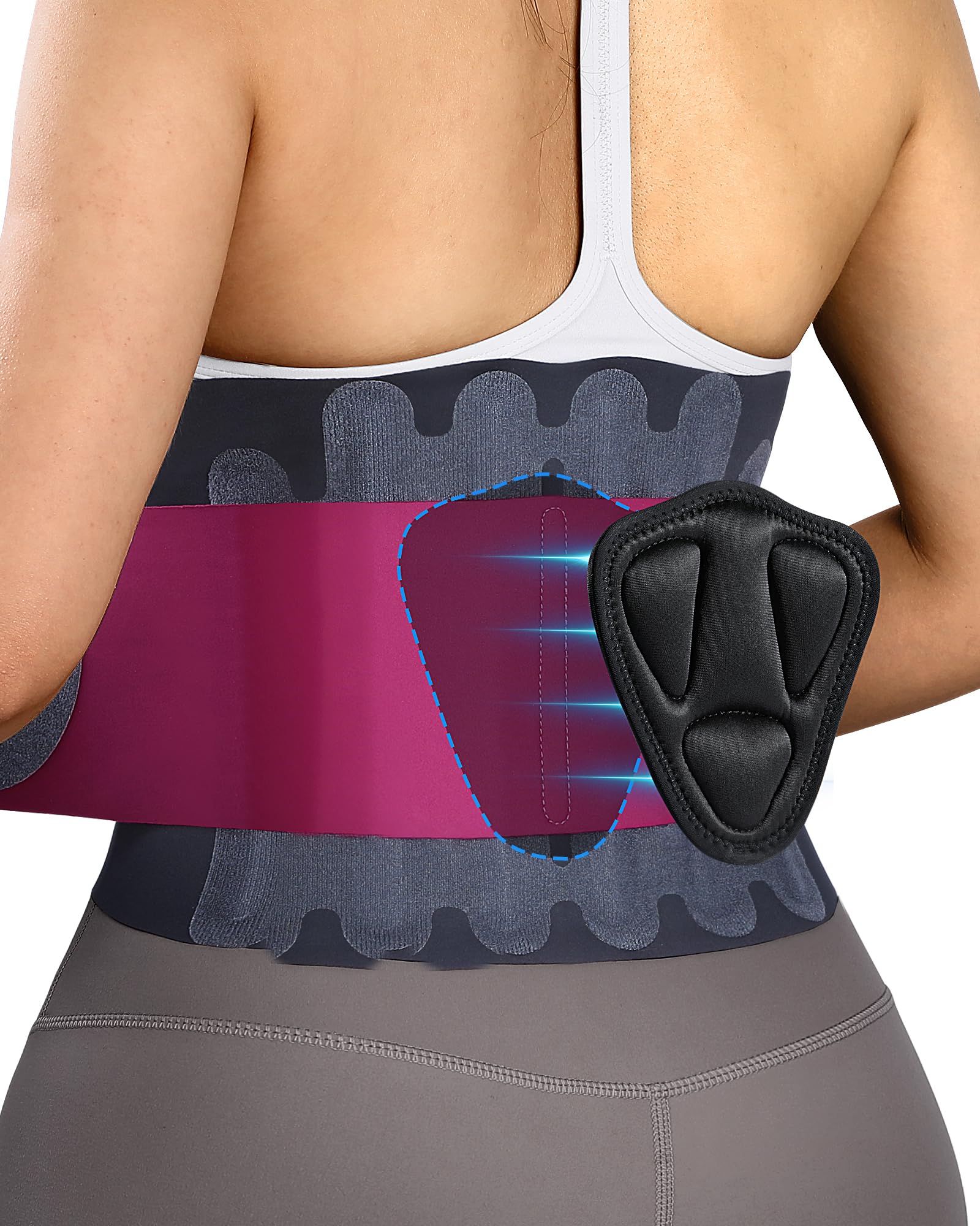 Photo 1 of 0.5mm Ultra Thin Back Brace with 3D Lumbar Pad, Seamless Yoga Fabric, Lightweight Back Brace for Lower Back Pain Women Men, Sciatica, Posture, Back Support Brace for Wearing Under Clothes