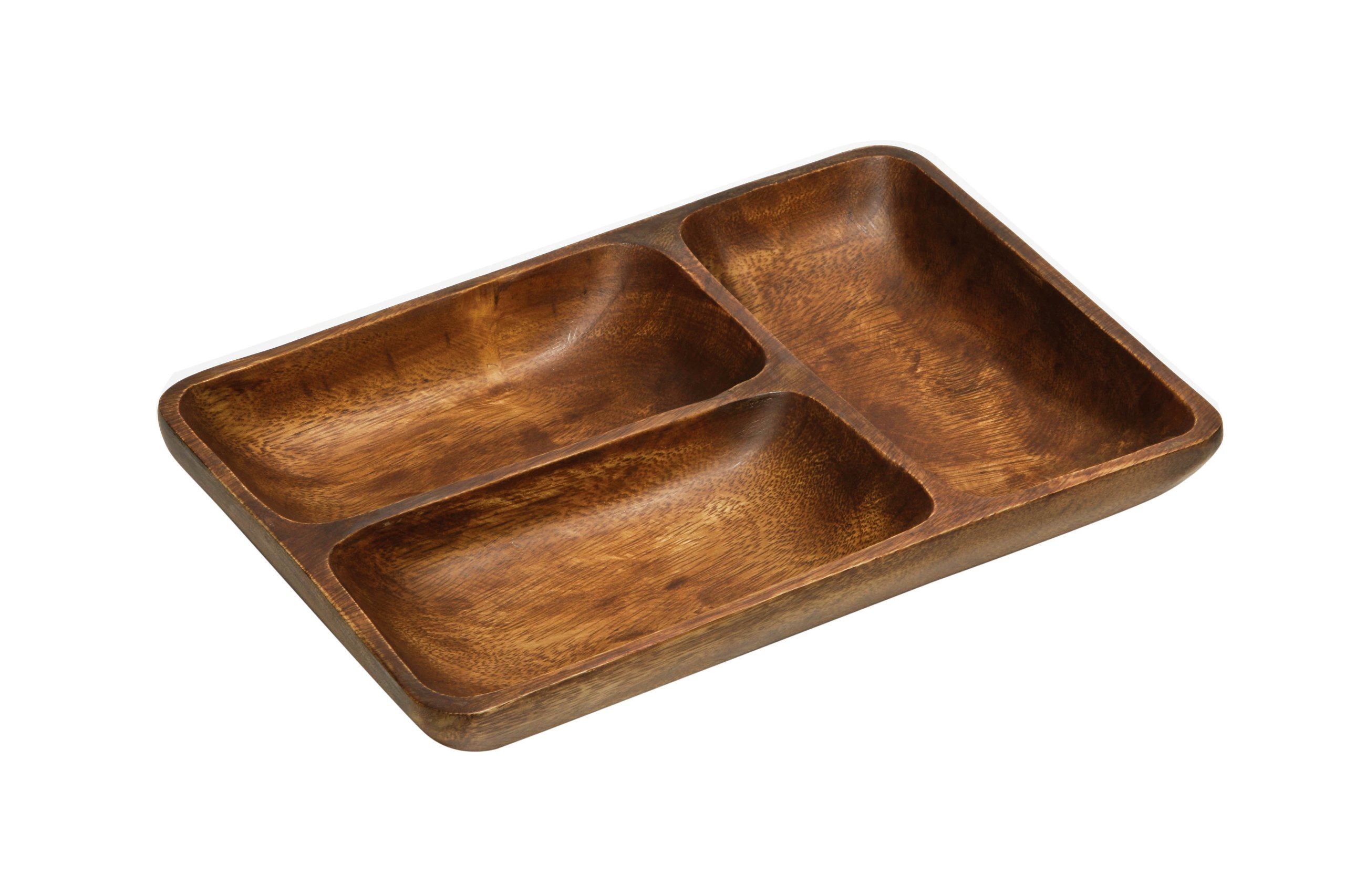 Premier Housewares Acacia Wood 3-Section Serving Dish