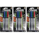 Sharpie Plastic Point Pen, 0.8mm, Fine Point, Assorted Colors, 12 Count