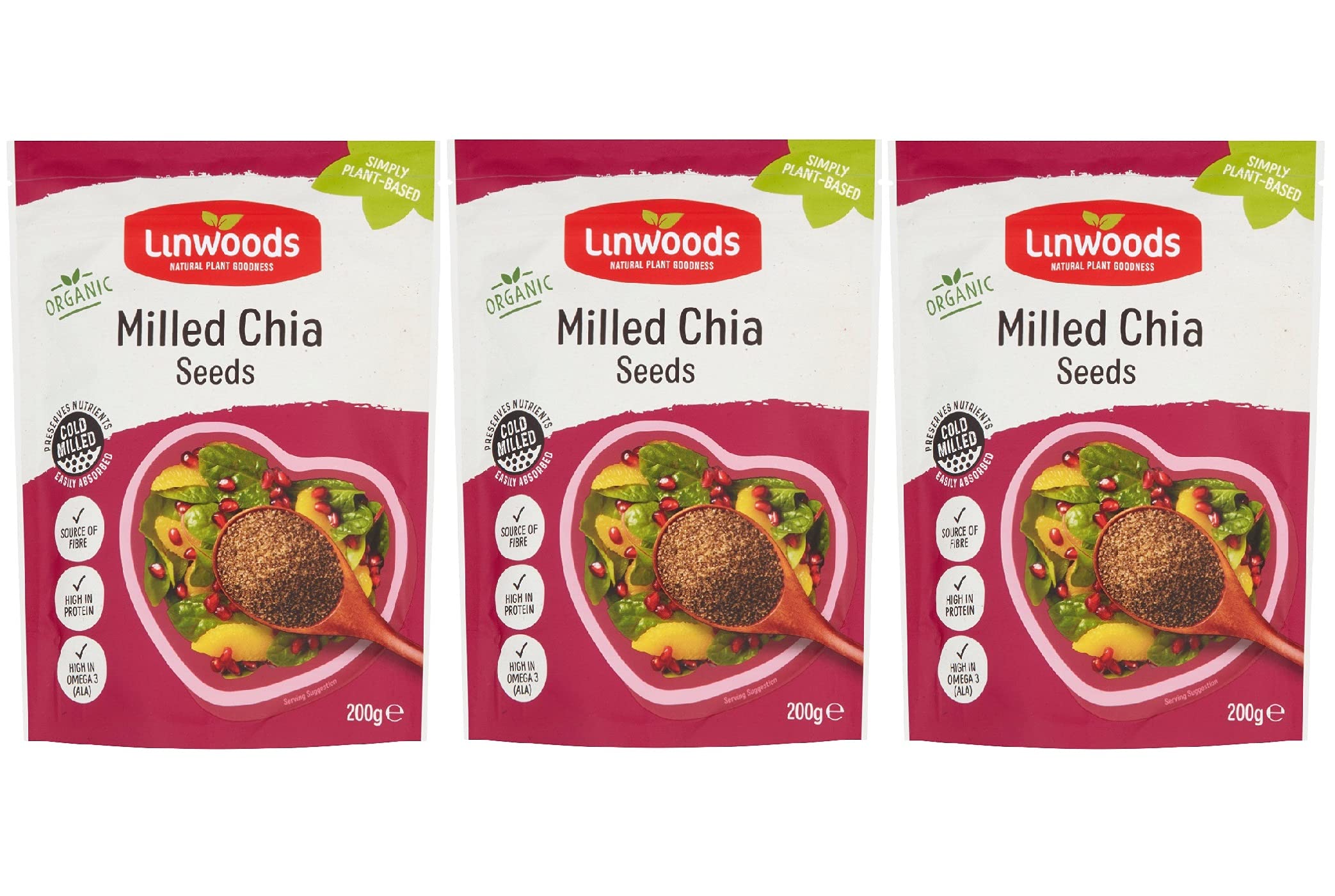 Linwoods Milled Chia Seed 3 x 200g