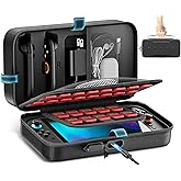 Switch 2 Carrying Case Charge Inside Compatible with Nintendo Switch 2 (2025)/ Original/ OLED, Travel Carrying Case with Slots for Joycon 2 & AC Adapter, Hard Shell Protective Bag for 26 Games, Black