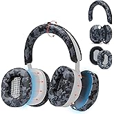 WC SweatZ and ShellZ Protective Covers Bundle for Sony WH1000XM5 Headphones by Wicked Cushions | Black Camo