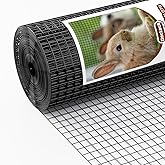 Zinclock Black Hardware Cloth 1 inch Mesh, 48 x 100 ft, 17 Gauge Vinyl PVC Coated Welded, Used as Gopher Wire, Rodent Mesh to