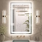 Keonjinn 24x36 Inch LED Bathroom Mirror with Lights, Frontlit &amp; Backlit | Lighted Bathroom Mirror, 3-Color Temperature &amp; Stepless Dimmable Lighting, Fast &amp; Safe Defogging, Effortless Installation