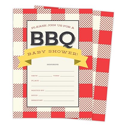 Amazon Com Bbq 2 Cookout Baby Shower Invitations Invite Cards 25 Amazon Com Bbq 2 Cookout Baby Shower Invitations Invite Cards 25