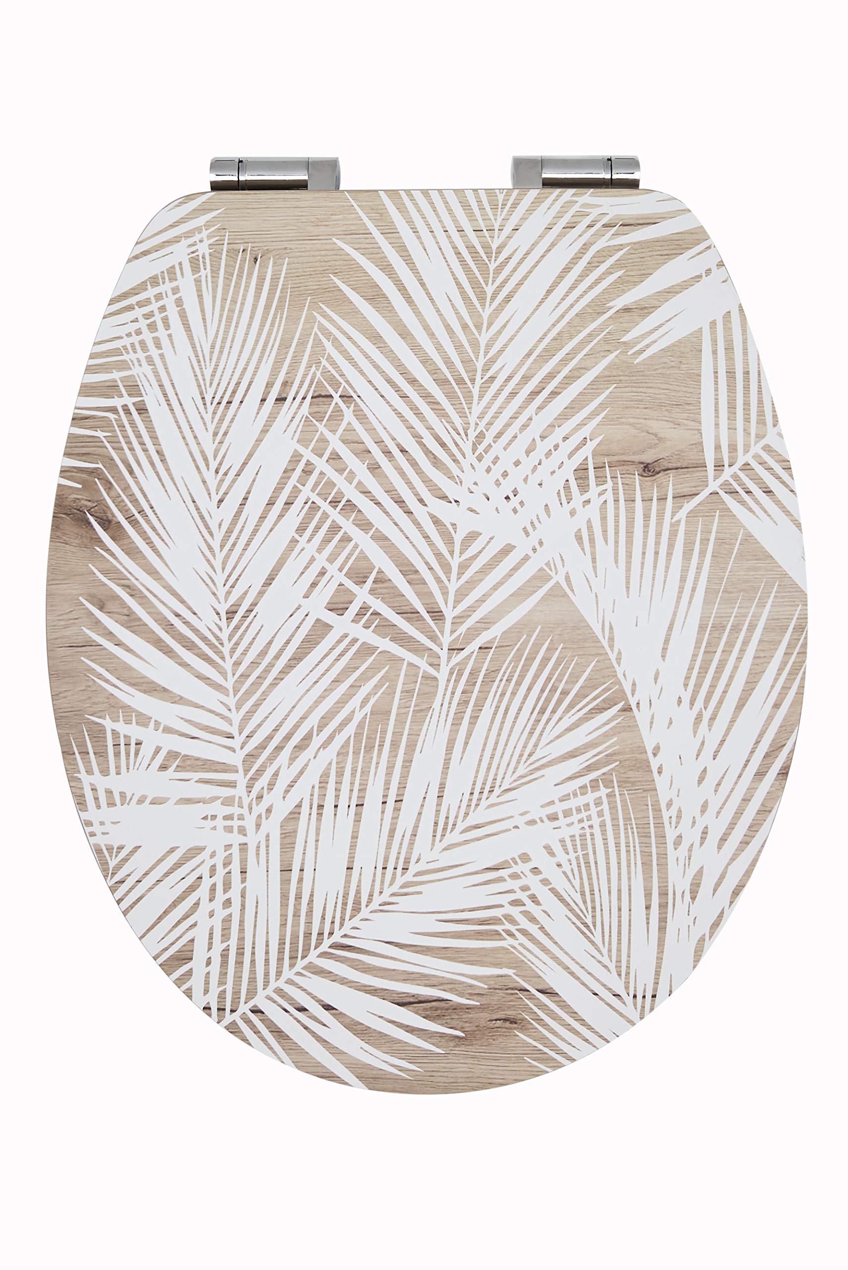 Wirquin Diplomat Toilet Seat, Palm (FSC Label), Wood, Soft Close, Removable, Top Fix, Eclectic Nordic