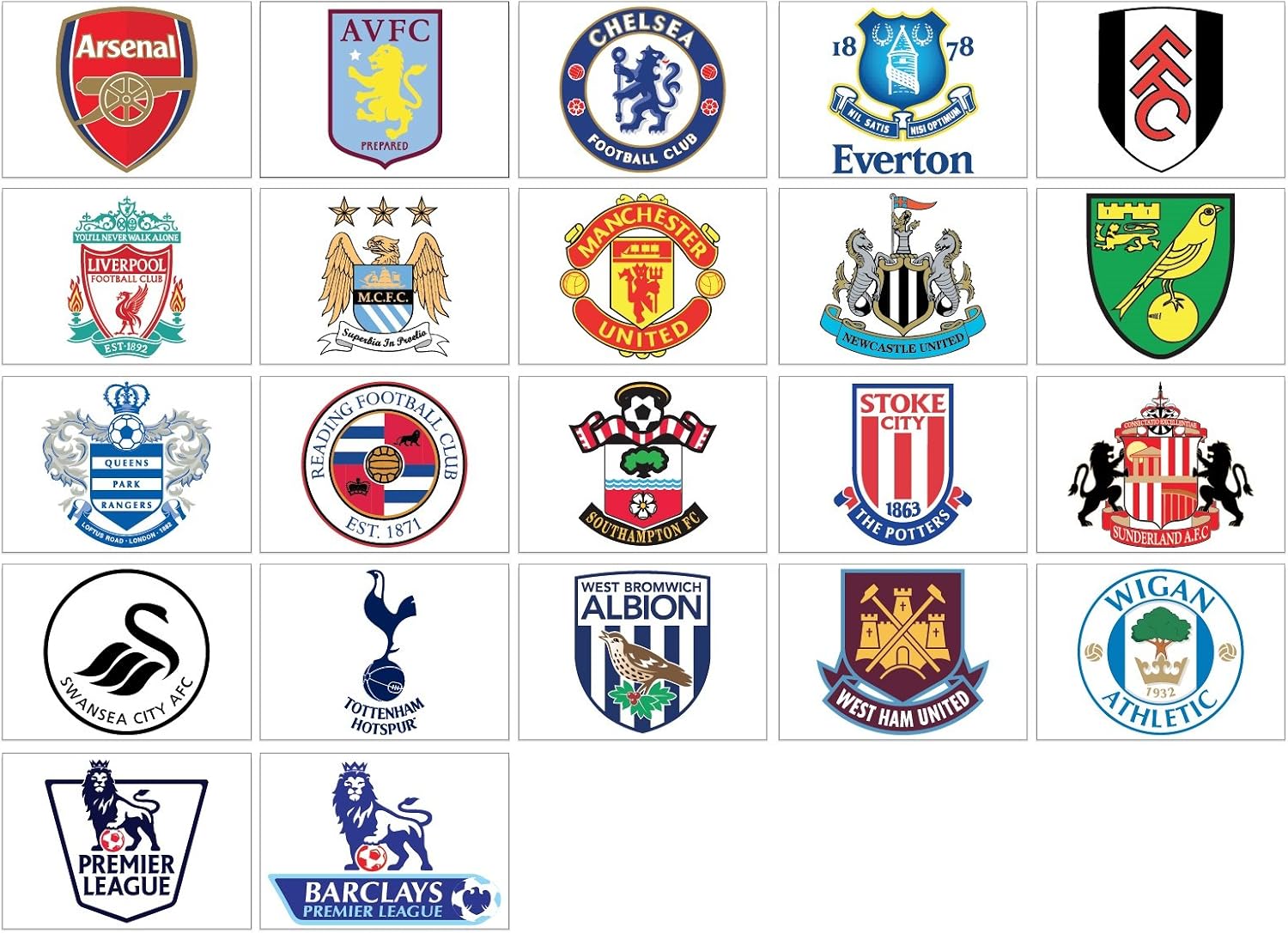 Wandaufkleber Mit Premier League Logos 22 Stuckgute Grosse 12 Cm Amazon De Kuche Haushalt