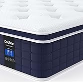 Coolvie 12 Inch Queen Mattress, Hybrid Queen Mattress in a Box, Pocket Springs with Soft Knitted Fabric Cover for a Cool Sleep & Pressure Relief, Medium Firm Feel with Motion Isolation