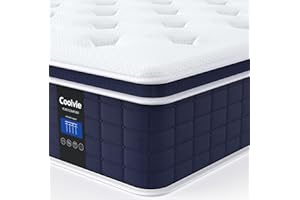 Coolvie 12 Inch Twin XL Mattress, Hybrid XL Twin Mattress in a Box, Medium Firm Feel, 3 Layer Premium Foam with Pocket Springs for Motion Isolation and Pressure Relieving, 100-Night Trial