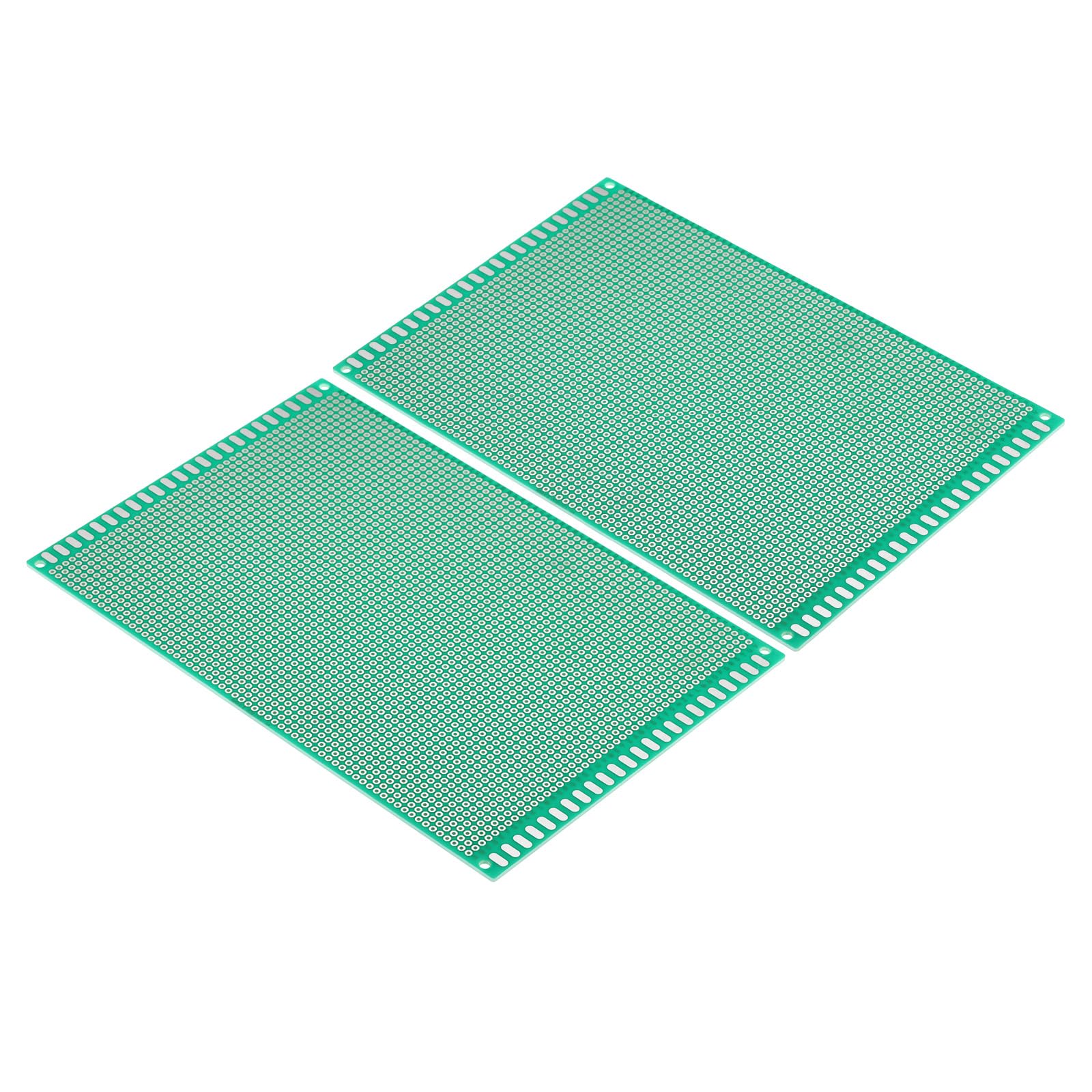 PATIKIL 7.1" x 4.7" PCB Board Circuit, 2 Pcs Prototype Perfboard Solder Boards for DIY Soldering and Electronic Project Circuit Boards Solderable Breadboard, Green