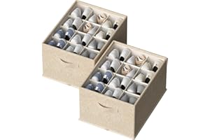 FHSQX 2 Pack Shoe Organizer for Closet, Foldable Shoe Organizer, Fits up to 24 Pairs, Storage Containers With Bottom Support 