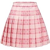 DRESS NICES Women Pleated Skirt A-Line Short Mini Basic Skirt School Uniform Cheerleader Skirts Skater Skirt