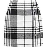Timormode Plaid Mini Skirt for Women 2026 High Waist A Line Pencil Spring Skirts Casual Bodycon Skirt