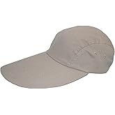 CTM Cotton Long 5 Inch Bill Visor Baseball Cap