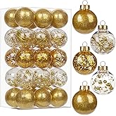 30PCS Clear Christmas Balls Ornaments Set 2'' Gold Christmas Tree Ornaments Shatterproof and Transparent Decorative Hanging Ornaments for Xmas Tree Party Holiday Decoration, Briful