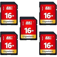 Gigastone 16GB 5 Pack SD Card UHS-I U1 Class 10 SDHC Memory Card High-Speed Full HD Video Canon Nikon Sony Pentax Kodak…