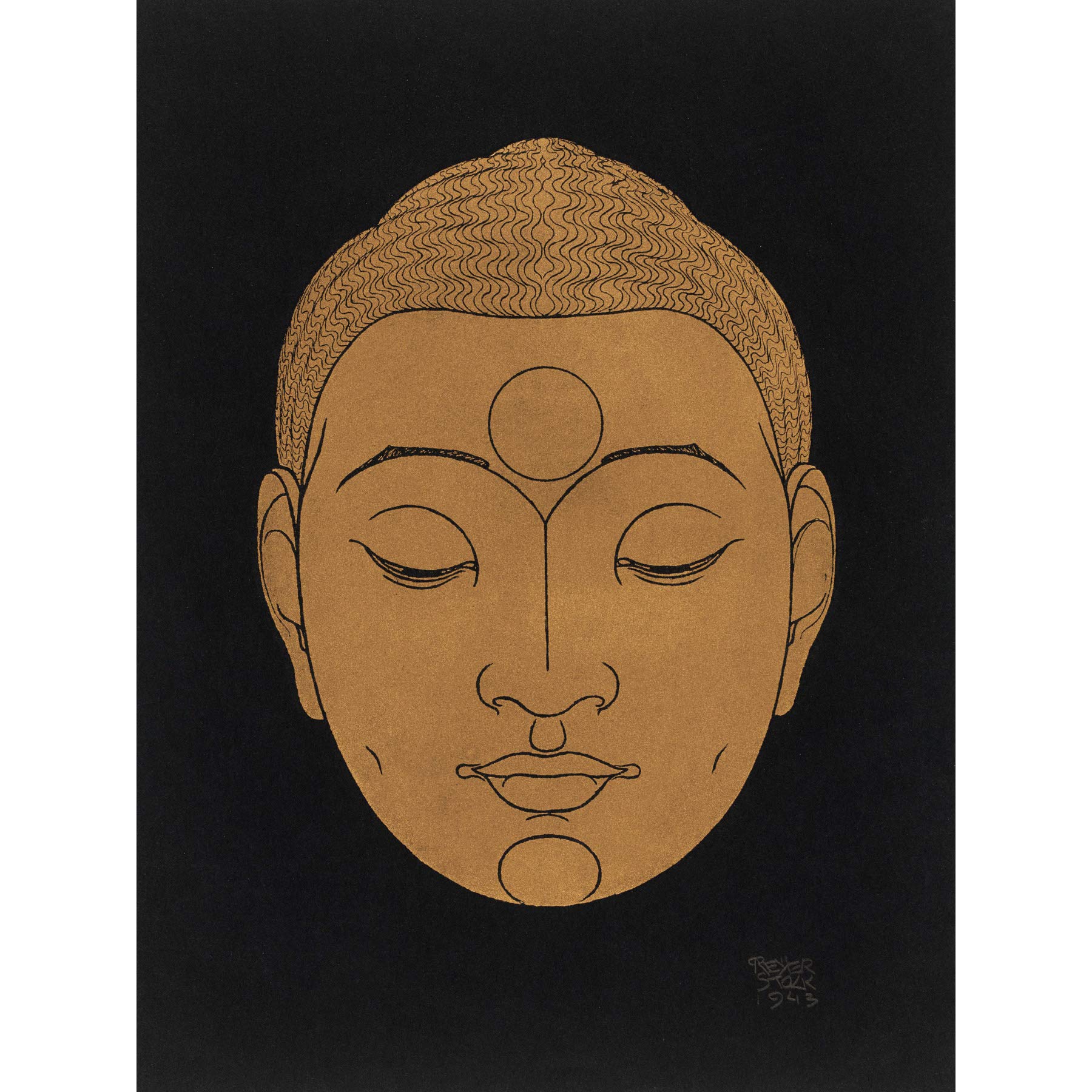 Wee Blue Coo Reijer Stolk Head Of Buddha Large Wall Art Poster Print Thick Paper 18X24 Inch