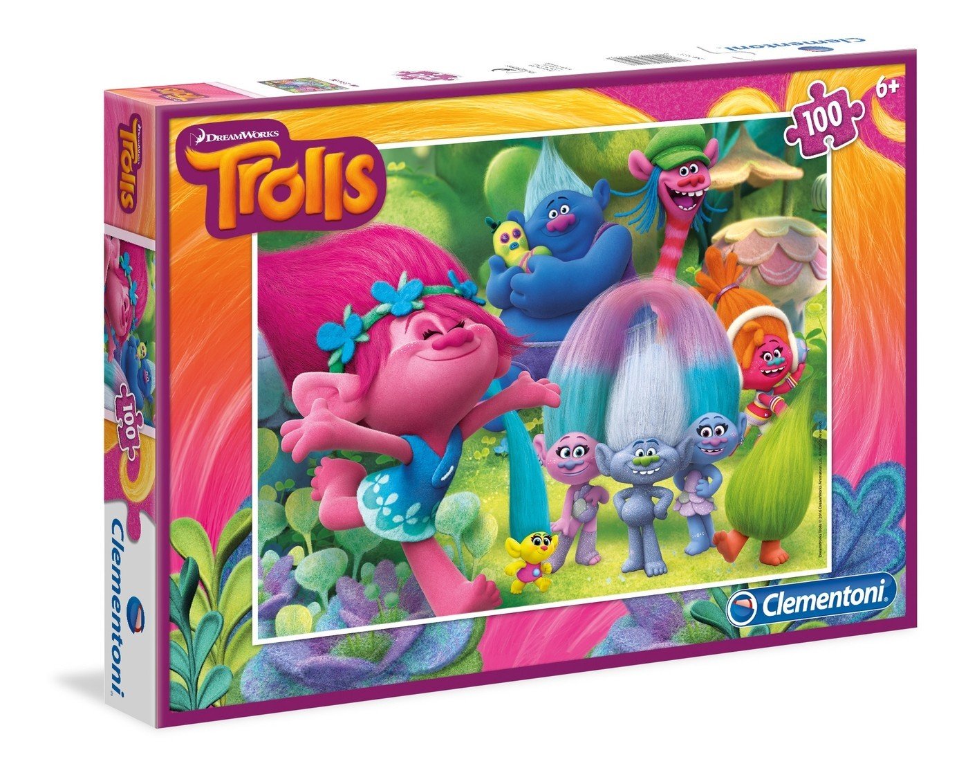 Clementoni - Trolls 353007250. Puzzle 100 pieces