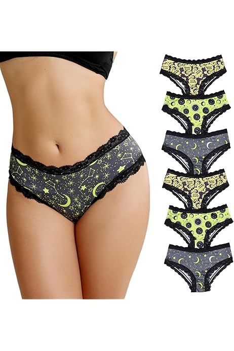 thumbnail image 2 of 6pcs Gothic Chic Low Rise Bikinis Contrast Lace, Skull 2 of 11