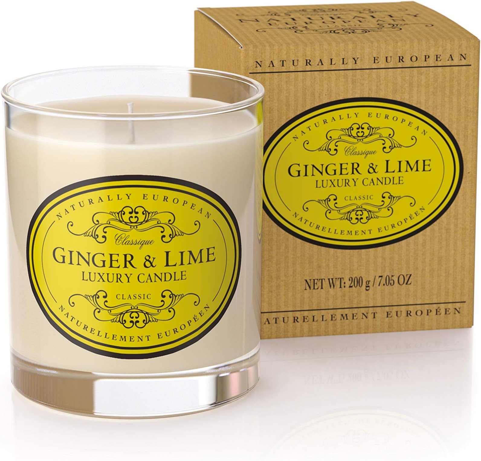 Naturally European Delicately Scented Candle - Ginger & Lime 200g