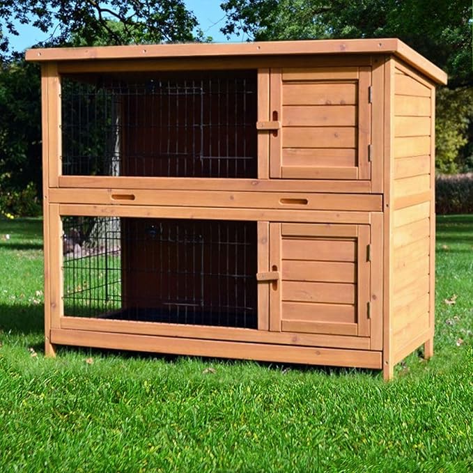 Zooprimus Kaninchenstall 05 Hasenkäfig - HOPPEL - Stall für Außenbereich (für Kleintiere: Hasen, Kaninchen, Meerschweinchen u