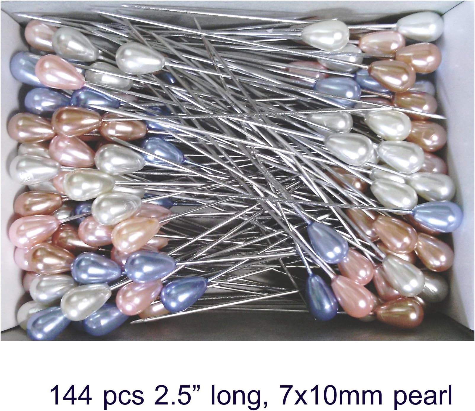 144 pcs 2.5" PASTEL Corsage Pins Pearl Pear Shape Boutoniere Bouquet Wedding DIY Decoration