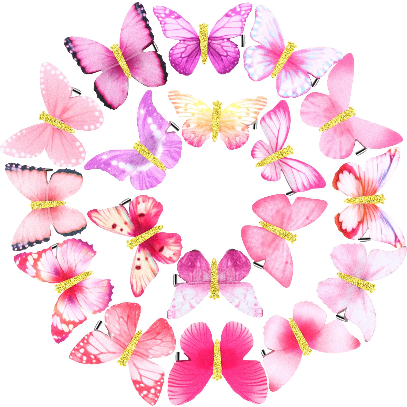 18 Pieces Glitter Butterfly Hair Clips for Teens Women Hair Accessories (Stylish Styles)