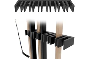 Hockey Sticks - Wall Mount Holder - (7) Hockey Stick Organizer - Youth to Adult Sizes Compatible