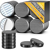 FINDMAG Magnets for Crafts, Magnets with Adhesive Backing, 20 Pack | 0.71" D x 0.12" H, Ferrite Magnets, Small Adhesive Magnets for Refrigerator, Scientific, Office, Classroom and Home
