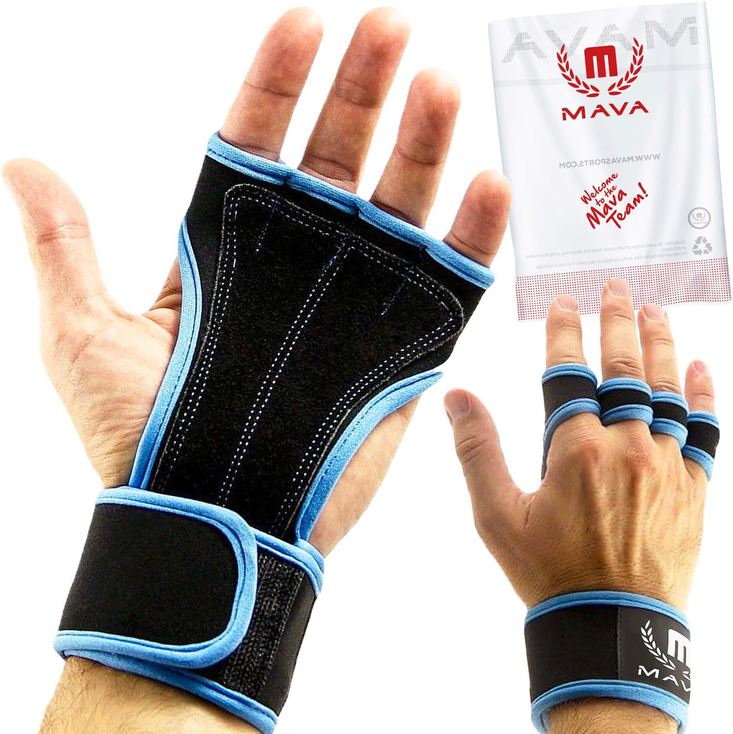 Mava Sports Leather Padding Gloves Cross Training Gloves with Wrist Support for WODs,Gym Workout,Weightlifting & Fitness-Leather Padding, No Calluses-Suits Men & Women-Weight Lifting