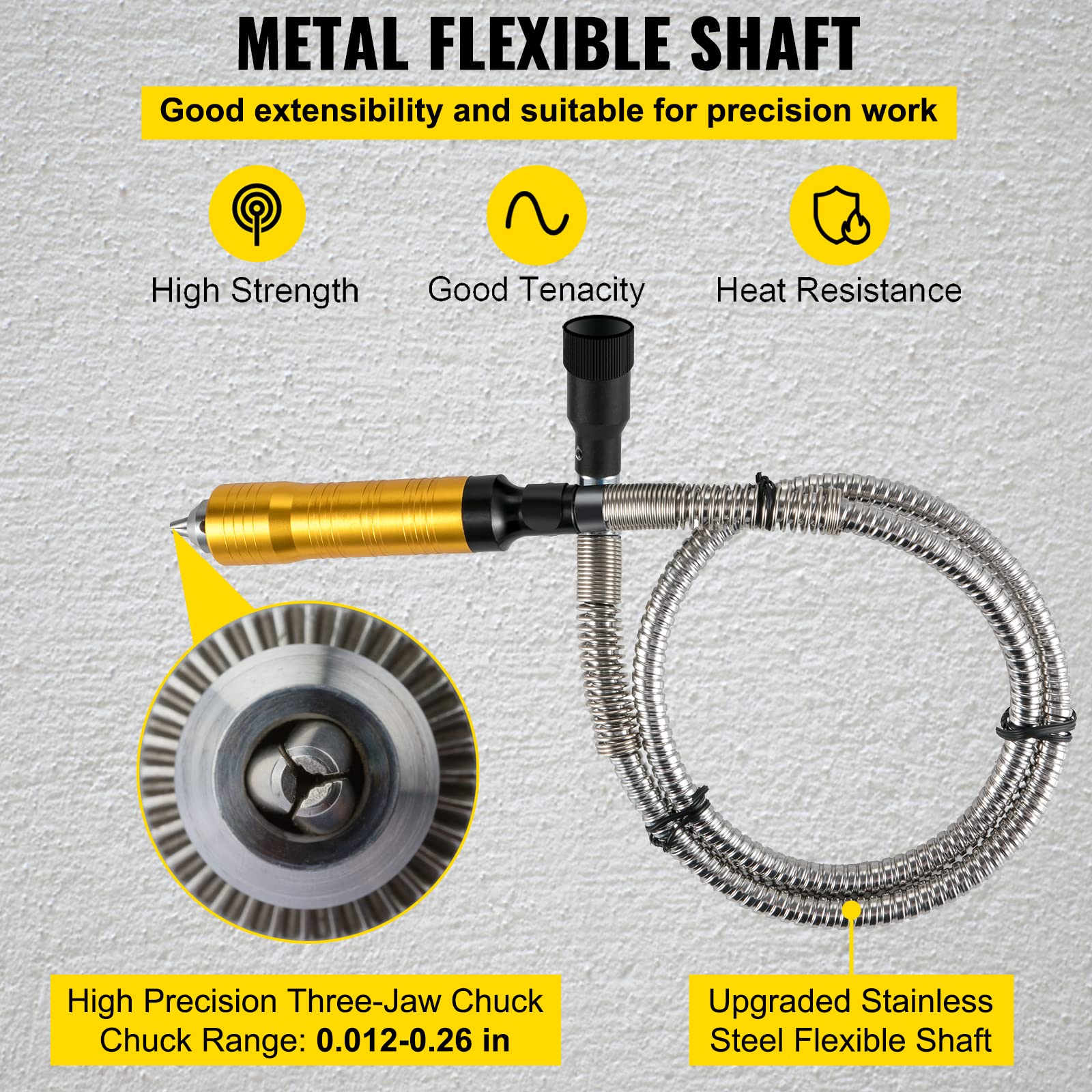 VEVOR Flex Shaft Grinder 560W Rotary Tool with 1/4