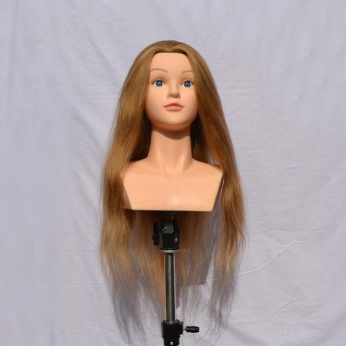 Hairdressing 22 inches 100 Human Hair Shoulder Training Mannequin Head