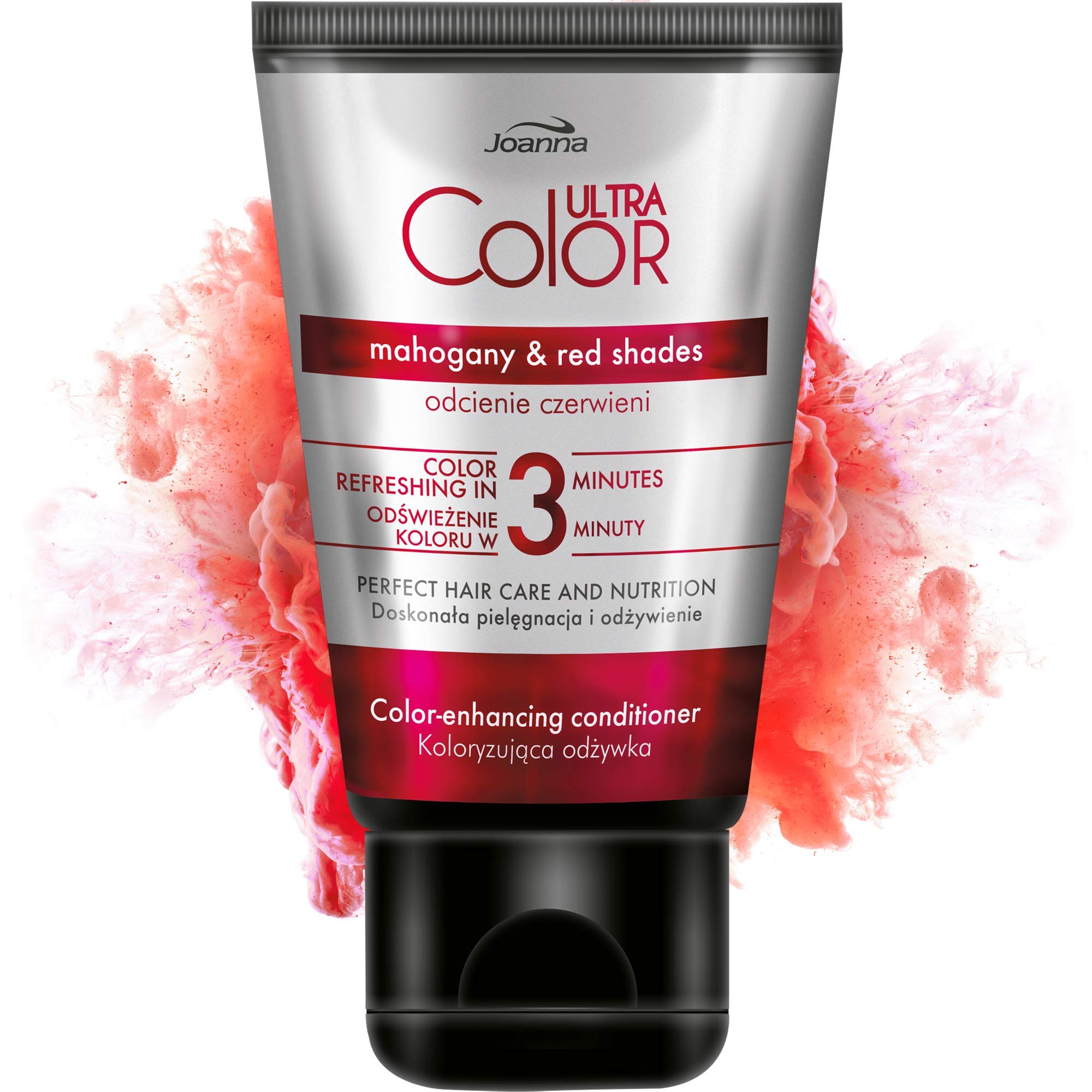 Joanna Ultra Color - Colour Enhancing Conditioner - Mahogany Cherry Red Shades Of Natural And Dyed Hair - Hair Care - Hydrating Moisturising - Ammonia Free - Refresh The Colour In 3 Minutes - 100 g