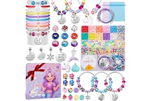 TAYBONDS Charm Bracelet Making Kit - 2400+ Pcs Jewelry Making Kit with Clay Beads, Letter Beads, Smiley Face, Evil Eye, Fruit Charms, Unicorn Mermaid Pendants & Charm-Style Beads for DIY Bracelets & Necklaces