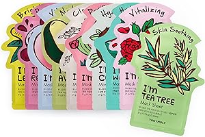 TONYMOLY I'm Real Sheet Mask, Korean Skin Care Face Mask , Hydrating & Moisturizing Skincare, Vitamin Infused Facial, Soothes Skin