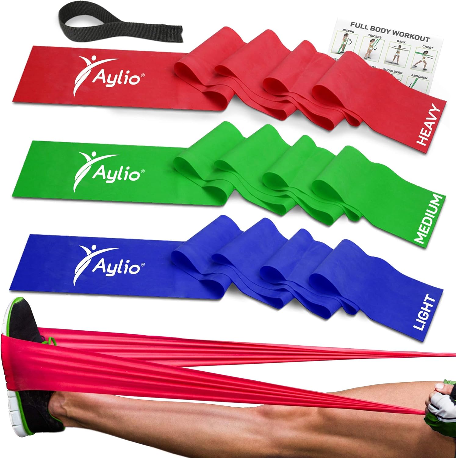 Premium Exercise Bands and Door Anchor | Fitness, Physical Therapy, Pilates Workout, Stretch | 6 Feet Long : Sports & Outdoors