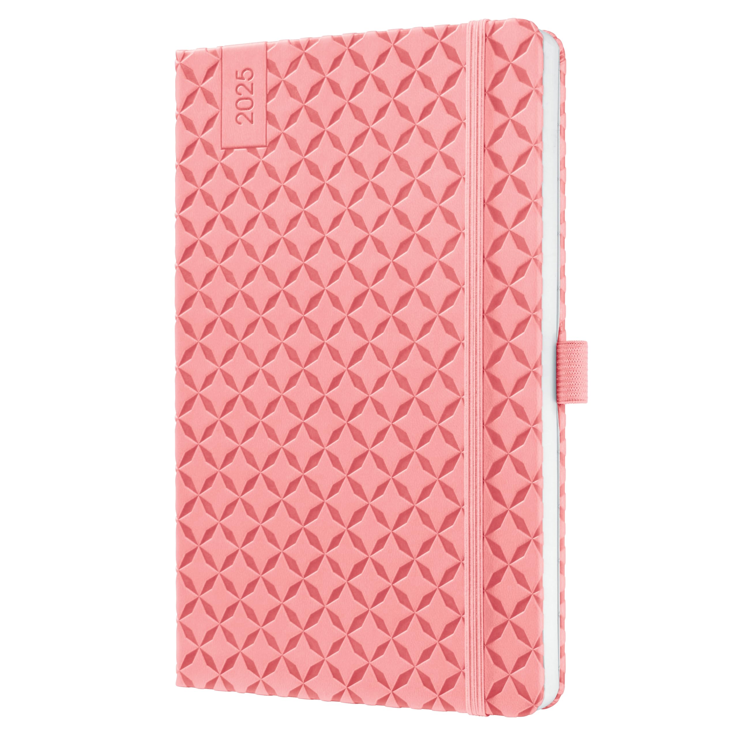 SIGEL J5111 Jolie Weekly Planner 2025, hardcover, 13,5 x 20,3 cm, 174 Pages, Pink