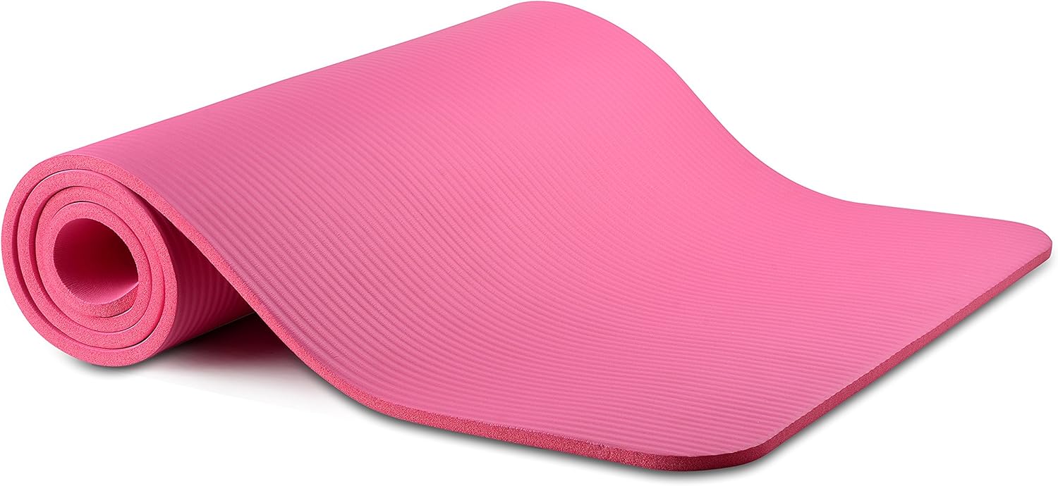Everyday Essentials 1/2-Inch Extra Thick High Density Anti-Tear Exercise Yoga Mat with Carrying Strap, Gray : Sports & Outdoors
