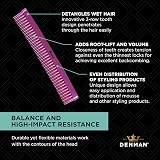 Denman D12 Tame & Tease Comb Pink 1 Count Hair Detangler Volumiser view 5