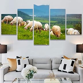 SIGNWIN 5 Panel Canvas Wall Art Modern Art...