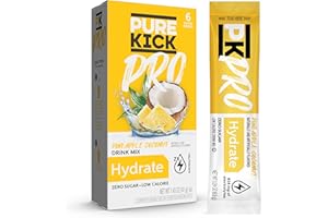 Pure Kick PRO Hydration Electrolyte Drink Mix, Pineapple Coconut, Includes 1 box with 6 packets in each box